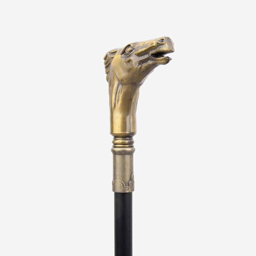 Vintage Horse Head Metal Cane-Bastoni UK