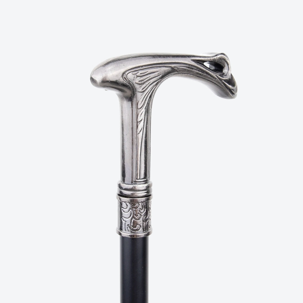 Vintage Magnate Cane Carved in Silver - Bastoni