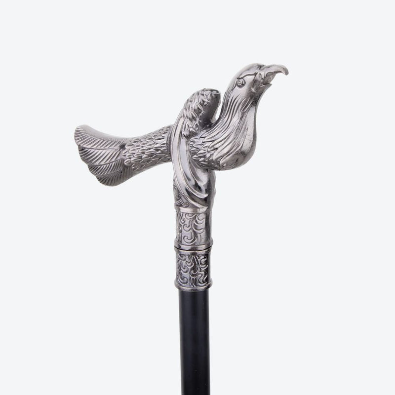 Vintage Metal Walking Stick with Native Peacock Design-Bastoni UK