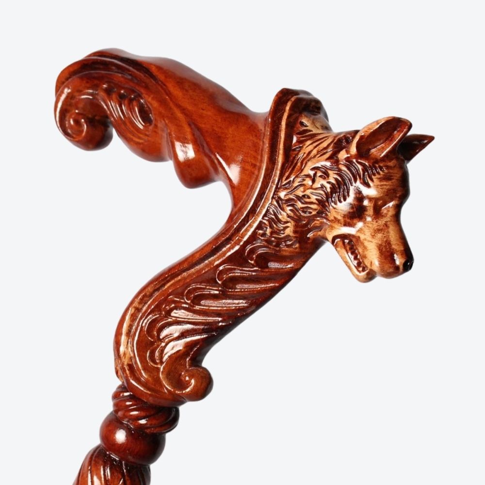 Bastoni Wolf Style German Beech Wood Walking Stick