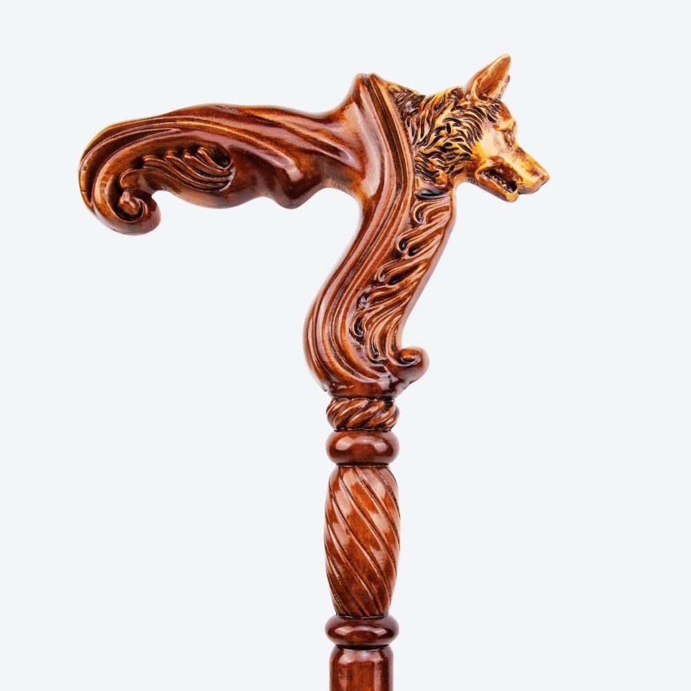 Bastoni Wolf Style German Beech Wood Walking Stick