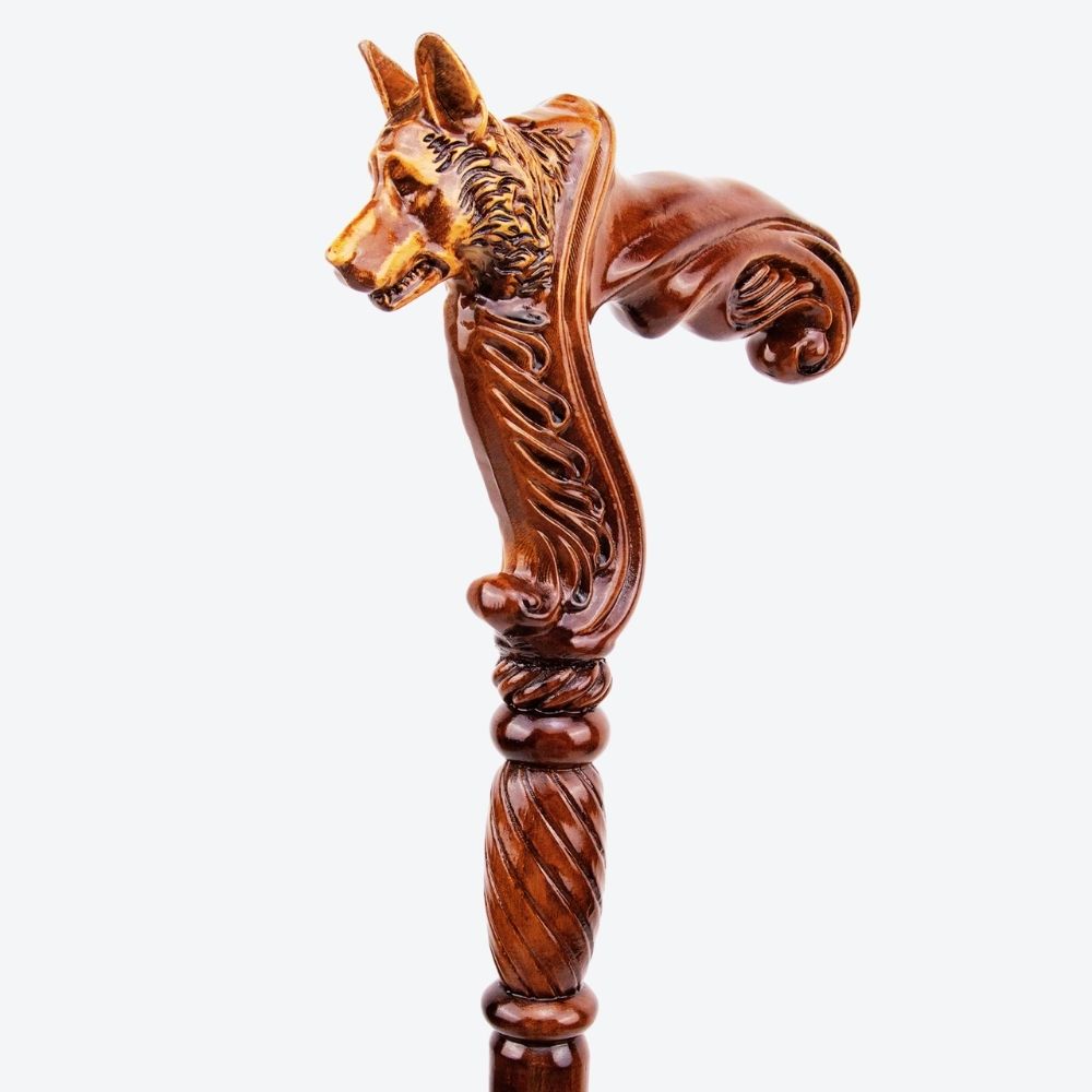 Bastoni Wolf Style German Beech Wood Walking Stick