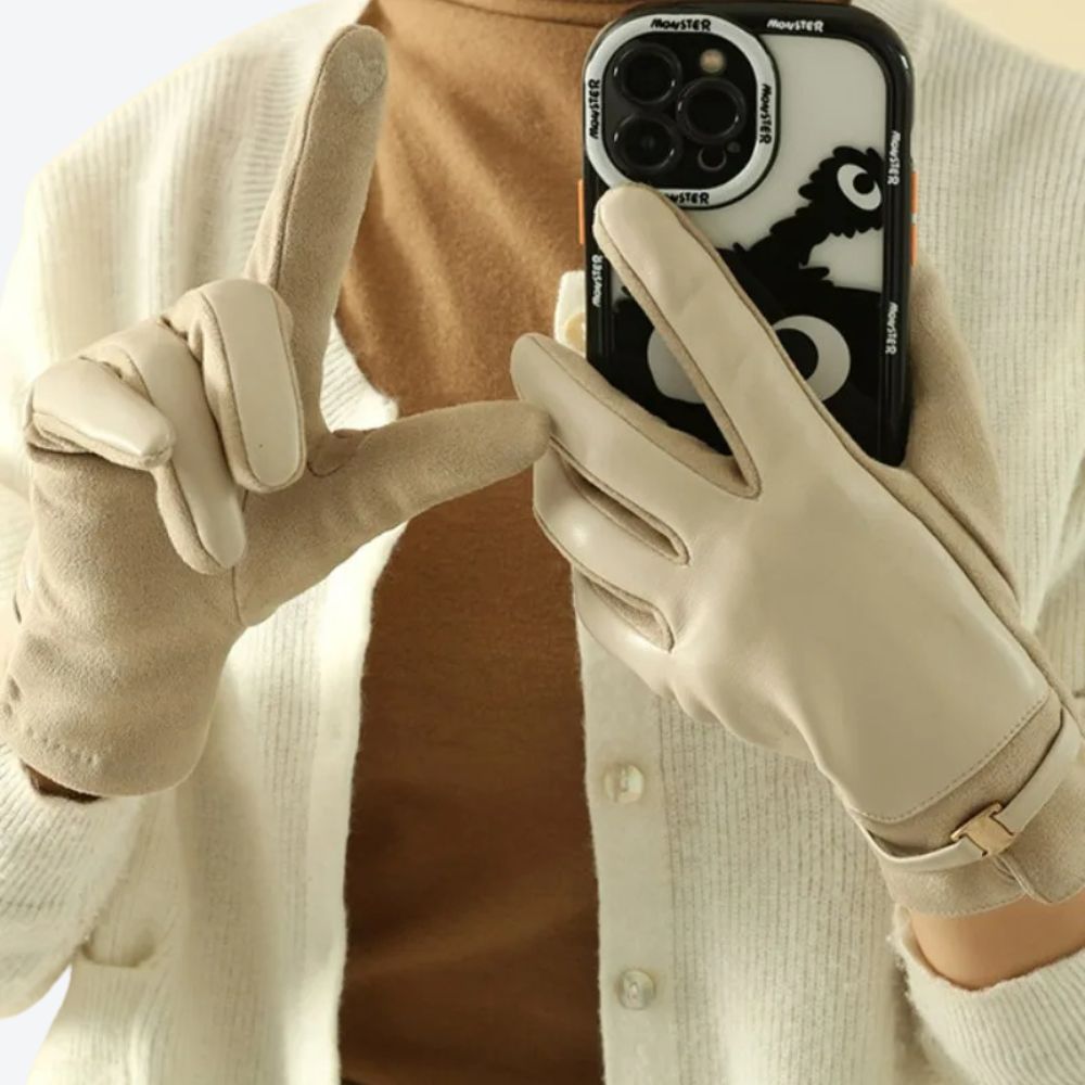 Elegant and Flexible White Polyester Women's Glove - Bastoni