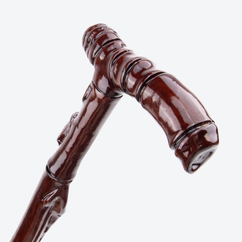Cicada Wooden Cane on Bamboo - Bastoni